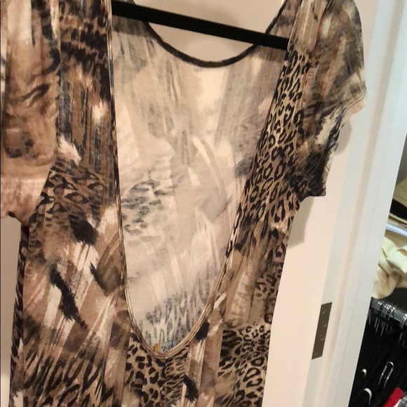 Animal Print Shift Dress with Open Back, Size S/M - Picture 2 of 3